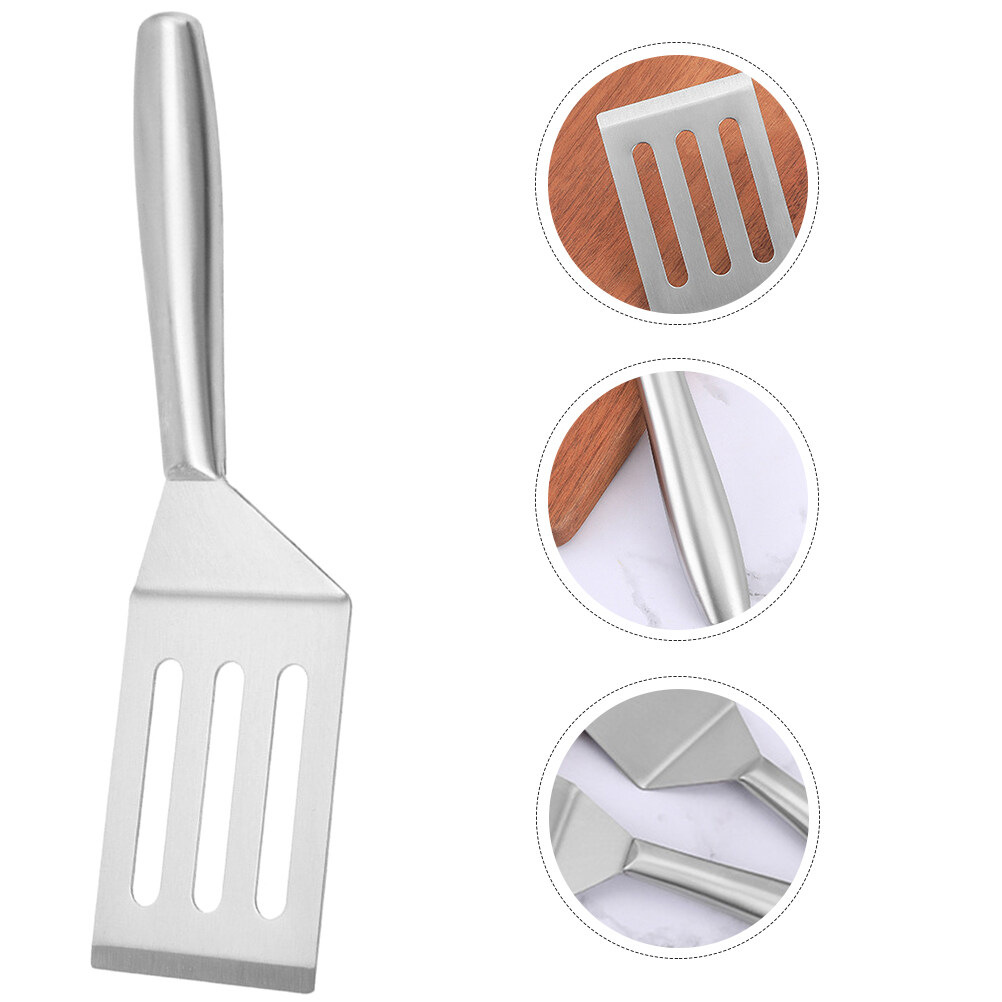 Espátula para freír carne de acero inoxidable para cocinar y palear multiusos, duradera y fácil de limpiar: Blanco