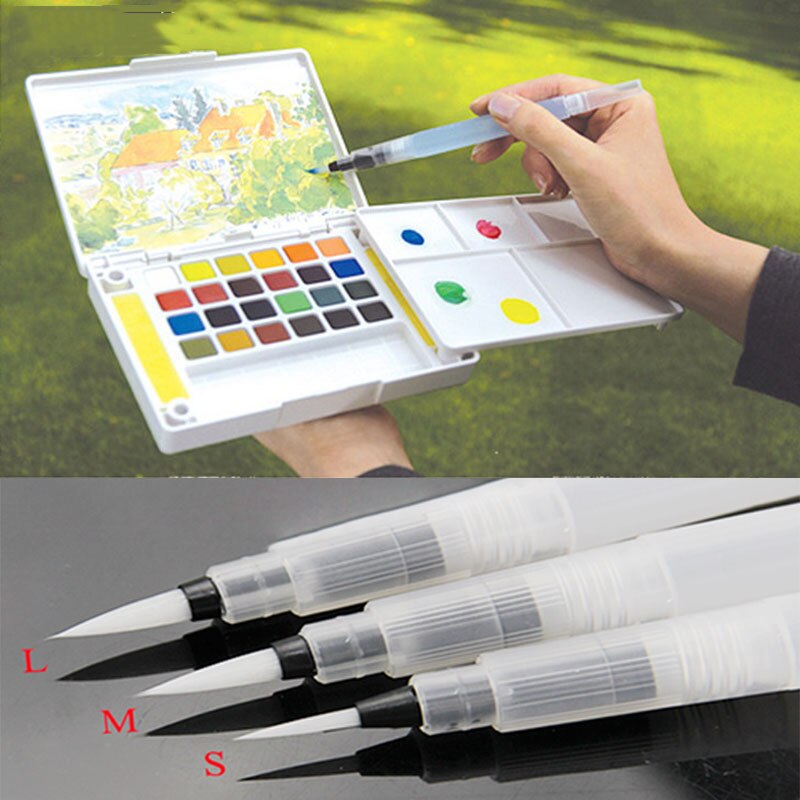 Refillable Water Brush Ink Pen for Water Color Calligraphy Drawing Painting Illustration Pen Office Stationery