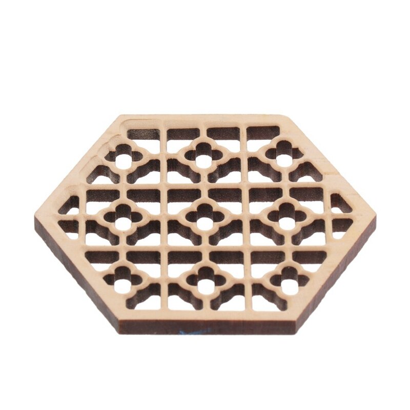 Ventana de sonido Erhu en relieve Hexagonal de madera, accesorio Erhu