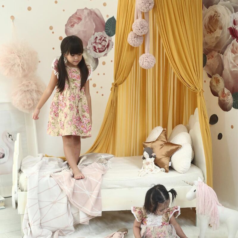Princess Baby Mosquito Net Hung Dome Lace Bedcover Chiffon Bed Canopy Netting Double King Fly Insect Protection Mosquiton Net
