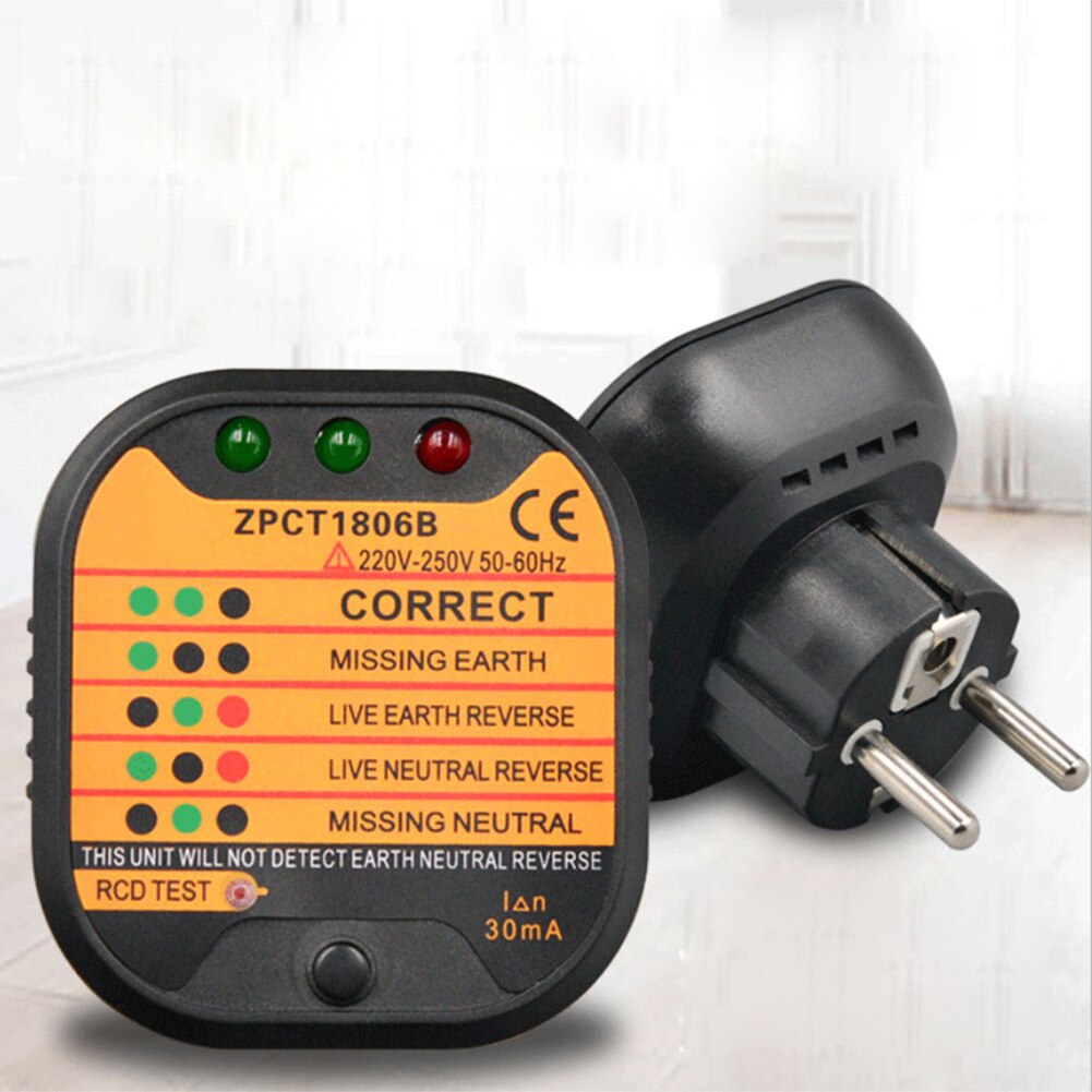 Stopcontact tester automatische elektrische circuit detector draadzoeker us/eu/uk stekker --m25: Eu-stekker