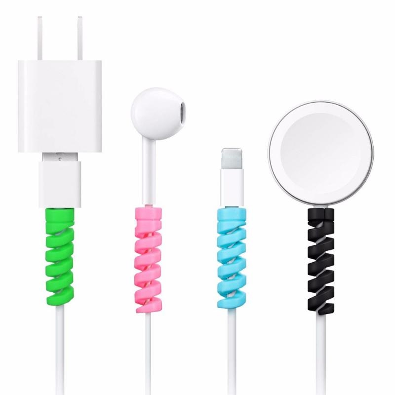 Kabel Protector Siliconen Spoelopwinder Wire Cord Organizer Cover Voor Apple Iphone Usb Charger Cable Koord