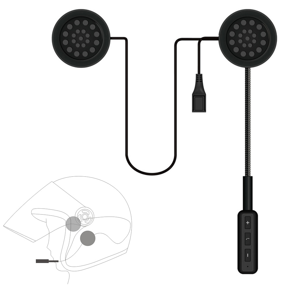 Kkmoon Motor Draadloze Bluetooth Headset Motorhelm Oortelefoon Hoofdtelefoon Speaker Handsfree Muziek Voor MP3 MP4 Smartphone