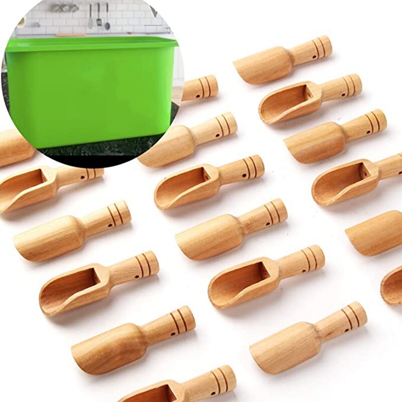 Molain 6 stuks mini houten lepels, houten lepel, kleine