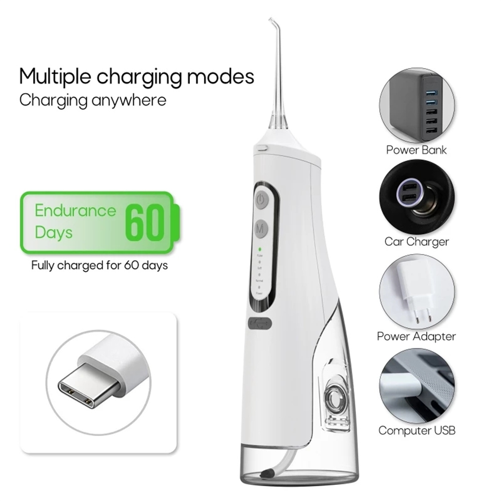 Xiaomi Munddusche USB Aufladbare Wasser Flosser Tragbare Dental Wasser Jet 310ML Wasser Tank Wasserdicht Zahn Reiniger Reise