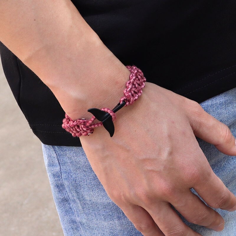 Pulsera trenzada hecha a mano para hombre, Brazalete de hilo 100% algodón, color verde y negro, con cola de gancho fácil, para él, Joias