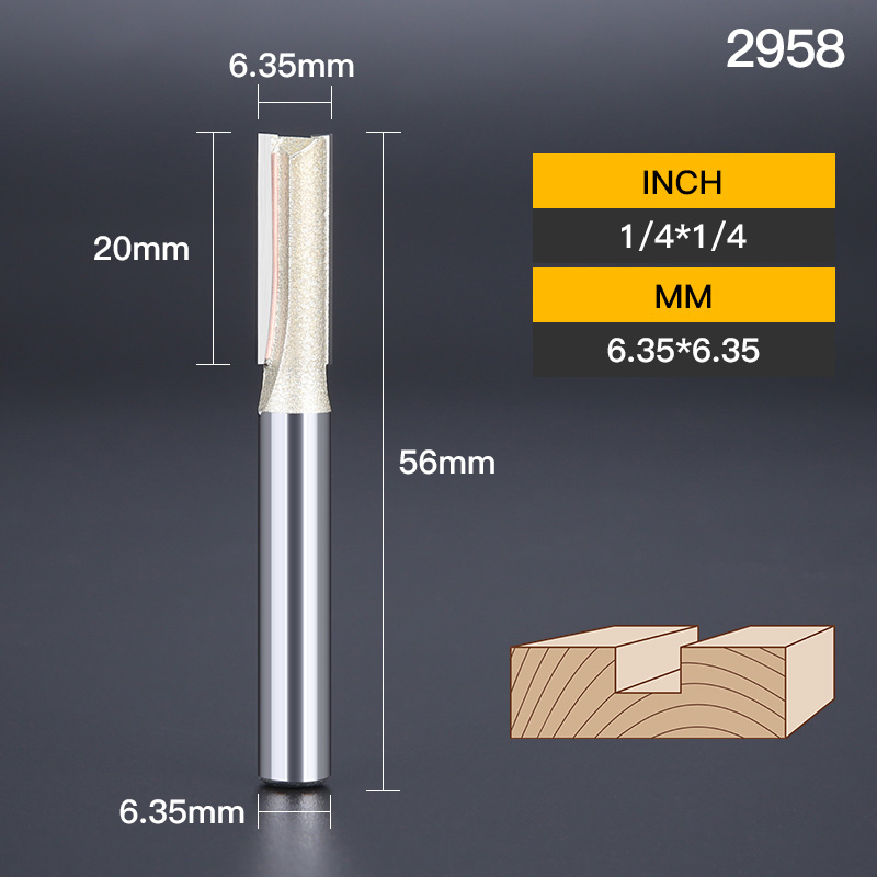 HUHAO Straight Milling Cutter Wood Router Cutters 3 Flutes Carbide End Mill CNC Slotting Trimming Router Bit Woodworking Tools: 35mm