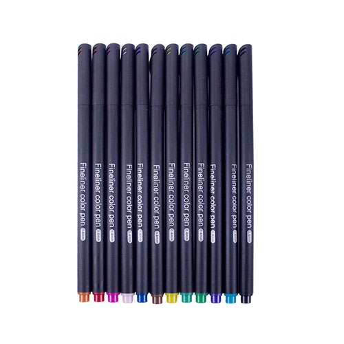 Journal planner penne 36 farvede fine punkt markører fine tip tegning penne porøs fineliner pen til journaling skrivekunst kontor: 12 farver