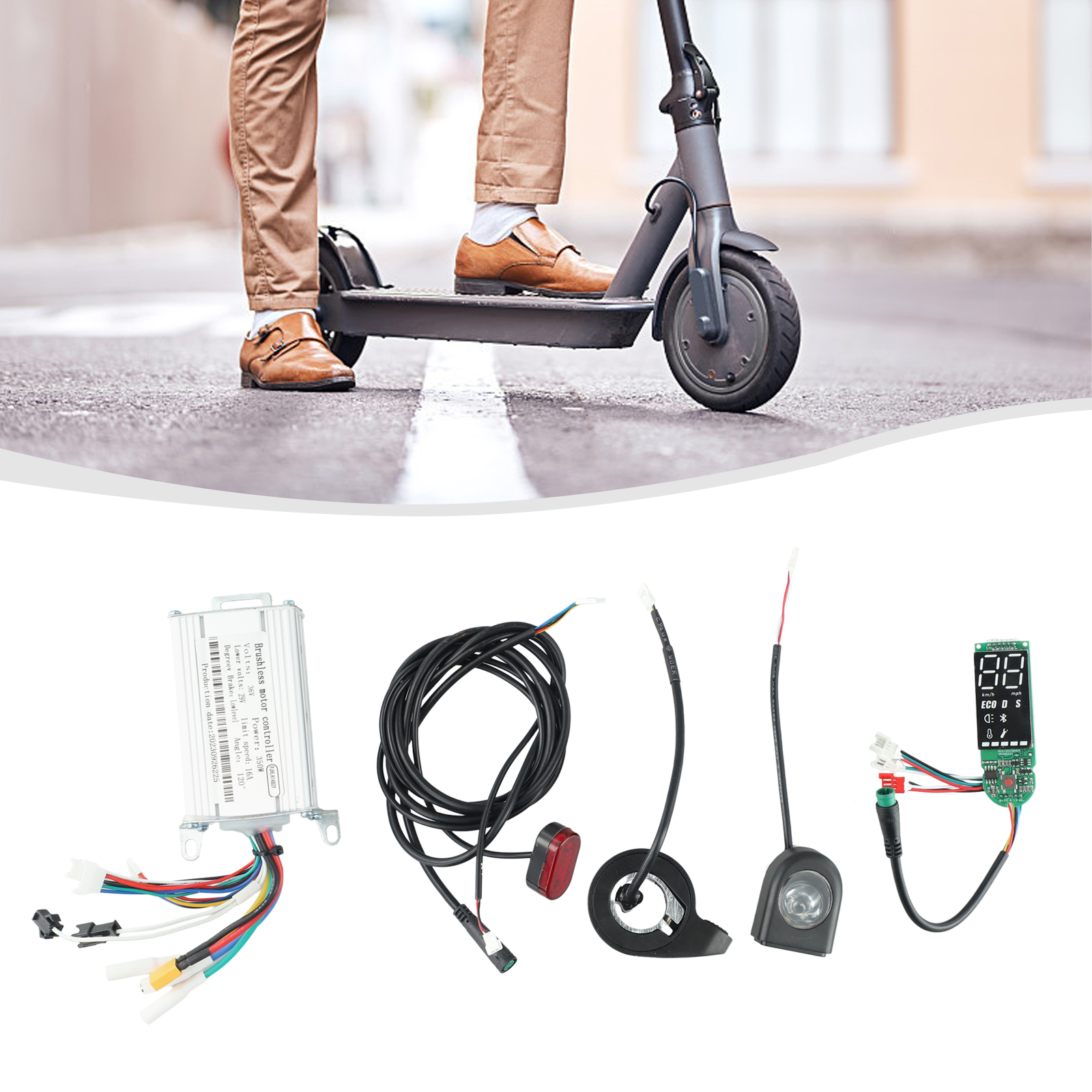 36V 350W Controller Dashboard Beschleuniger Roller Für E-Scooter Controller Dashboard Beschleuniger Roller Ersatzteile Set