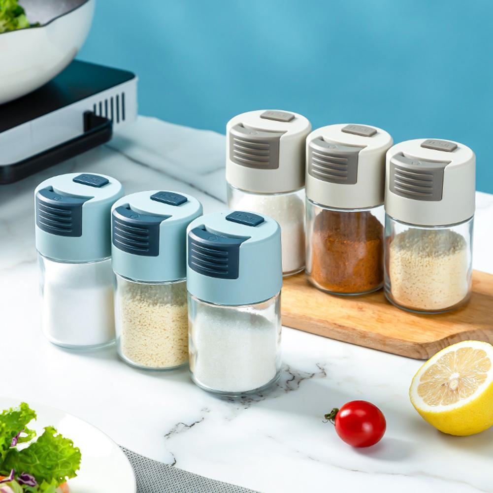Push-type Salt Dispenser 5g Quantitative Spice Jar Seasoning Bottle Seasoning Spice Herb Storage Bottle Jars BBQ Cooking Tools