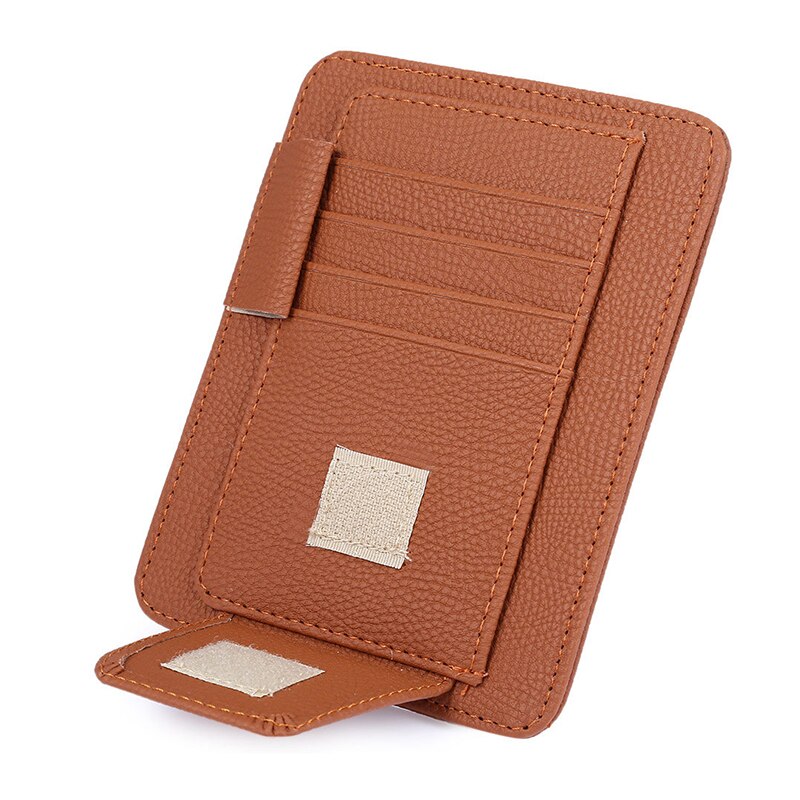 Auto stijl Auto Zonneklep Clip voor Zonnebril Card Pennenhouder Multifunctionele Opbergtas Lederen