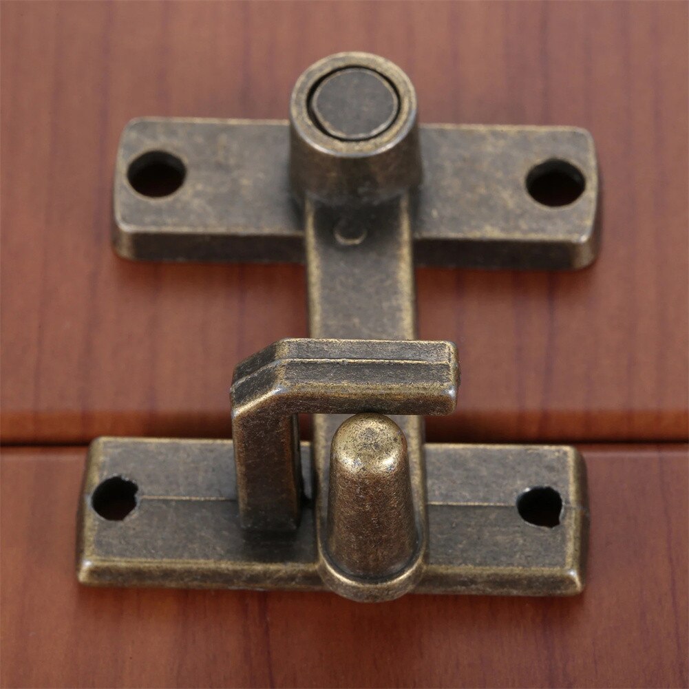 1 Pcs Chinese Alloy Box Buckle Wooden Box Buckle Bronze Guard Latch Bolt With Screws Sliding Door Lock Handle Metal Door Latch