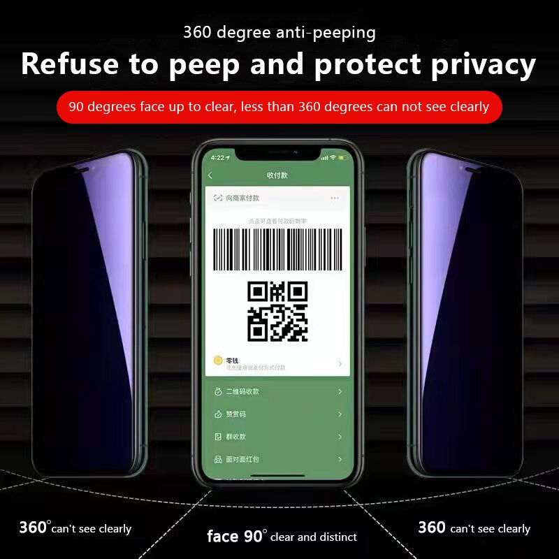 Blaulichtfilter-schutzfolie aus gehärtetem glas mit vollständiger abdeckung und blickschutz für oneplus 10 pro 5g