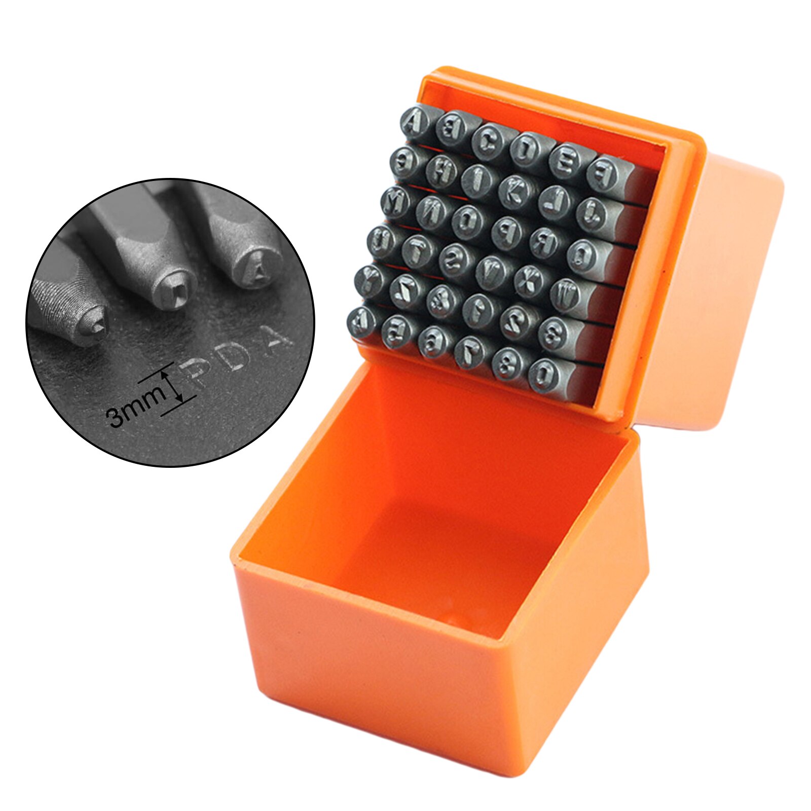 36pc Capital Letters and Numbers Stamp Set Alphabet Stamp Tools: 3mm