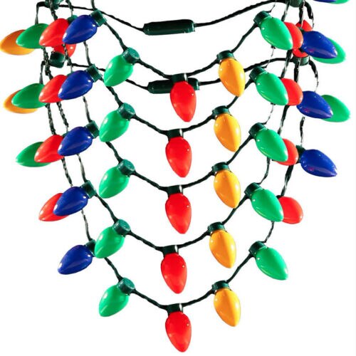 Collier d'ampoule de noël en forme d'ampoule | Faveurs de fête scintillante, pour adultes ou enfants, décoration de fête de , à