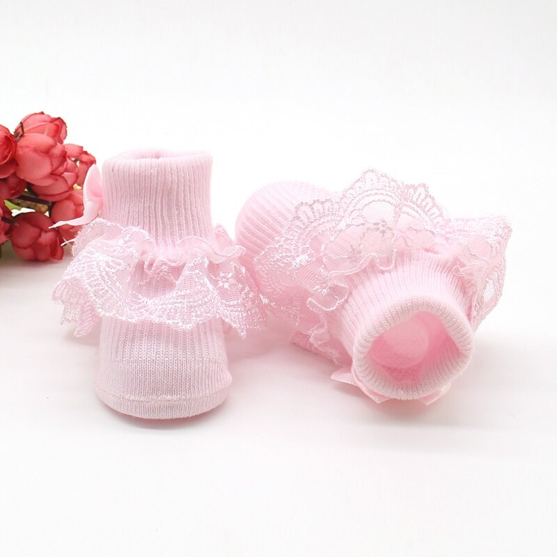 Bow Lace Baby Socks Newborn Cotton Baby Girls Sock Cute Toddler Socks Princess Party Shoe Socks