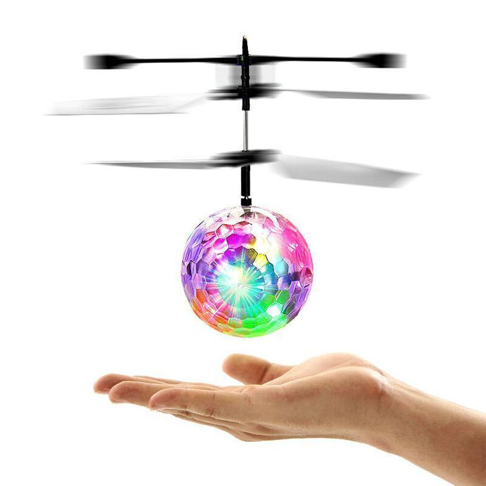 Bal-Vormige Kleurrijke Led Vliegende Speelgoed Rc Speelgoed Geïnduceerde Fly Bal Inductie Vliegtuigen Afstandsbediening Gebaar Sensing Vliegtuigen Voor kids