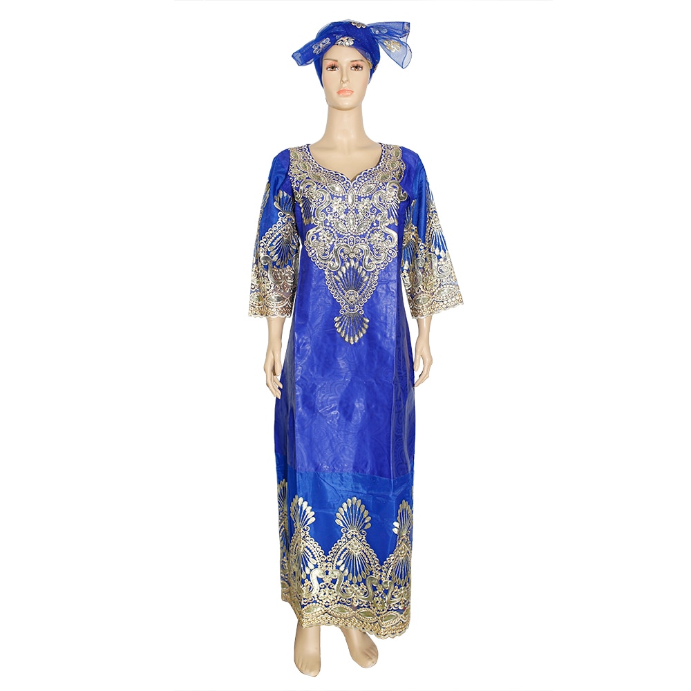 MD women's african clothes bazin riche dashiki dresses embroidery south africa long dress nigerian head wraps evening wears