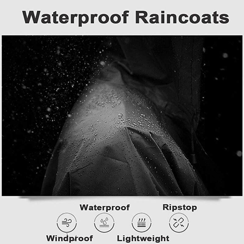 Long Rain Jacket Waterproof Raincoats With Hats Men Women Reusable Raincoat Lightweight Hooded Raincoat for Climbing