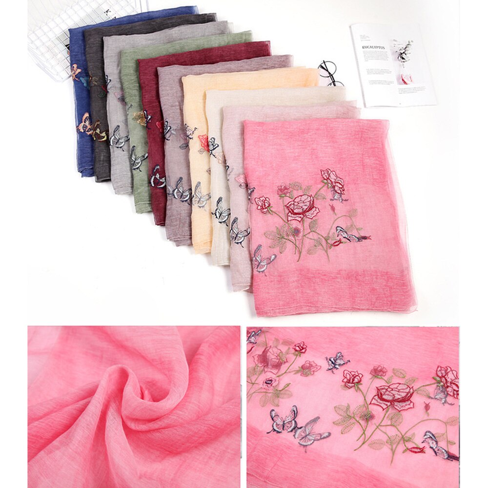 Dame Chinesische Seide Frauen Klassische Schal Bestickt Maulbeerseide Elegante Weiche Haut-freundliche Schal Ethnische Sonnencreme wickeln (Seide)