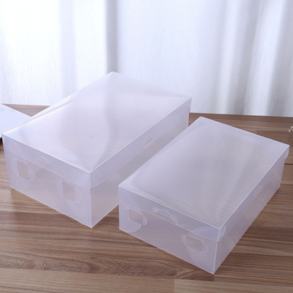 Vrouwen Mannen 1Pcs Transparante Plastic Schoenen Opbergdozen Schoenen Container Box Case Houder Opvouwbare Stofdicht Schoenen Doos organizer