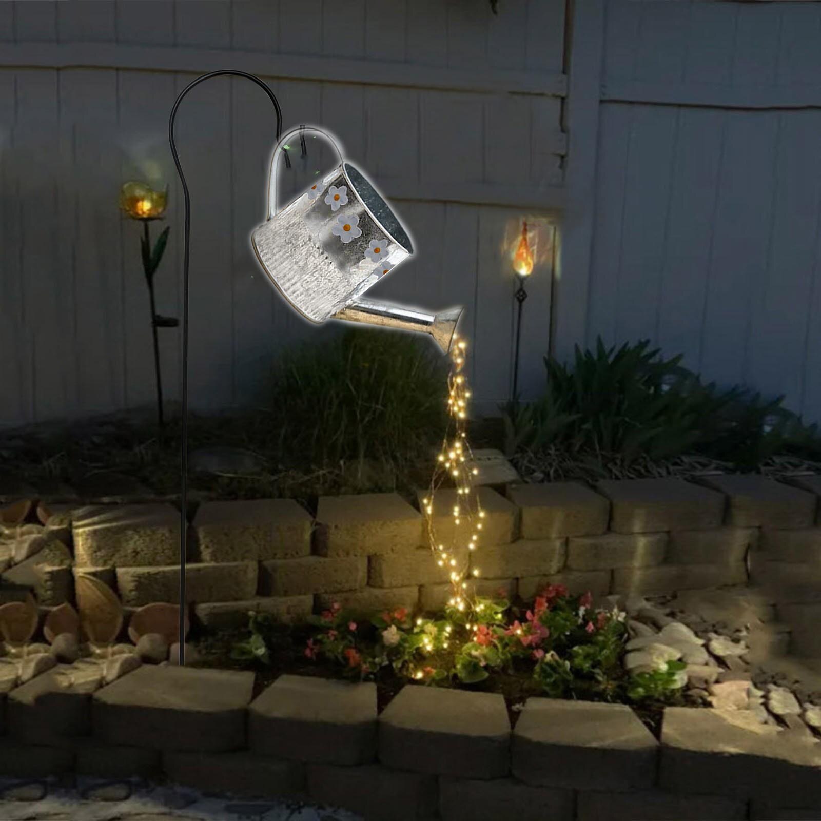 Star Douche Tuin Art Licht Gieter Lichten Solar Waterval Lights Outdoor Garden Decor Led Lamp Yard Romantische Decoratie