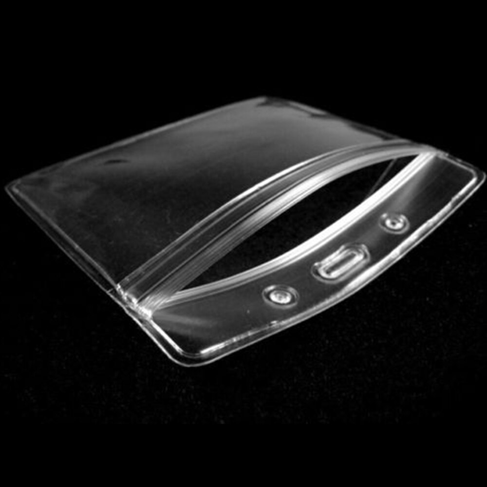 Lot of 10 Horizontal Transparent Vinyl Plastic ID Card Badge Holder Bank Card Badge Holders Name Card Holders With Zipper