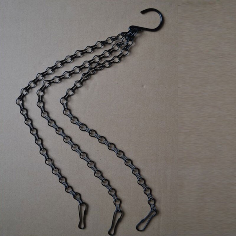 Black Flower Plant Pot Basket Holder Hanging Chain with S-shape Hooks For Home Garden Tools