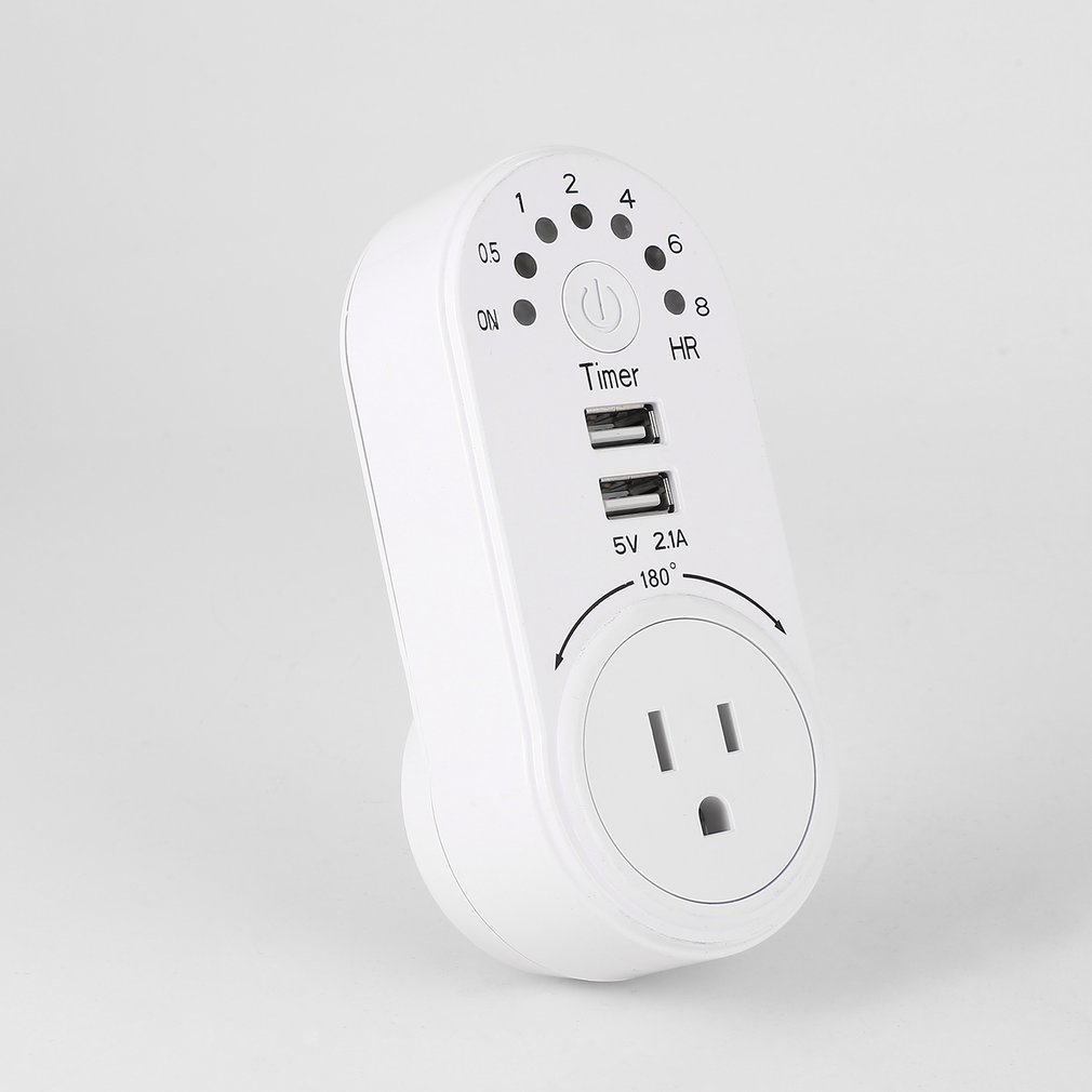 220V Timer Switch Mini USB 5V 2.1A Adapter Socket Outlet Plug-in Countdown Energy Saving Electronic Time Controller