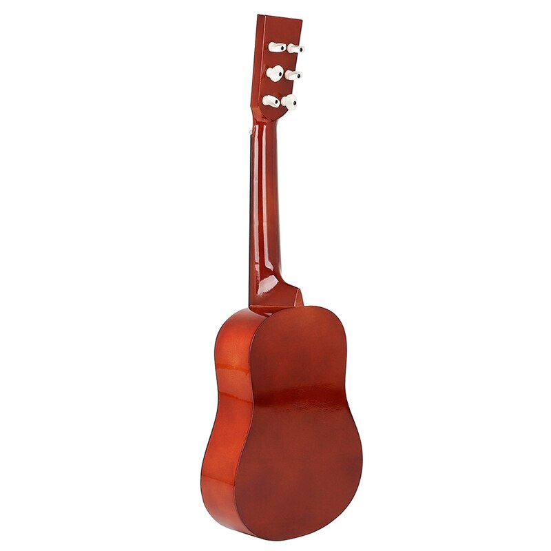 Guitarra IRIN acústica de tilo de 25 pulgadas 12 trastes 6 cuerdas con púas y cuerdas para niños principiantes Color café