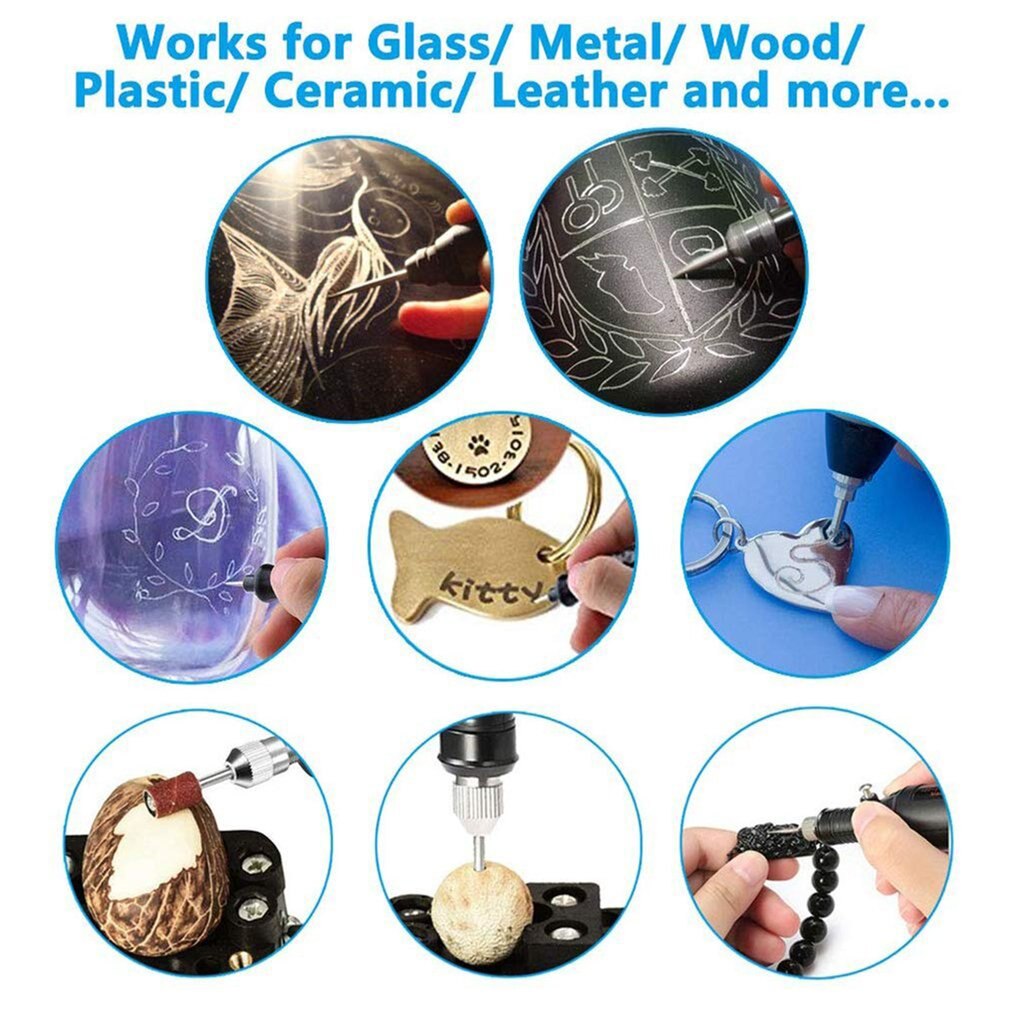 88 Stuk Mini Elektrische Molen Set Graveren Pen Nail Gereedschap Elektrische Grinder Elektrische Boor Belettering