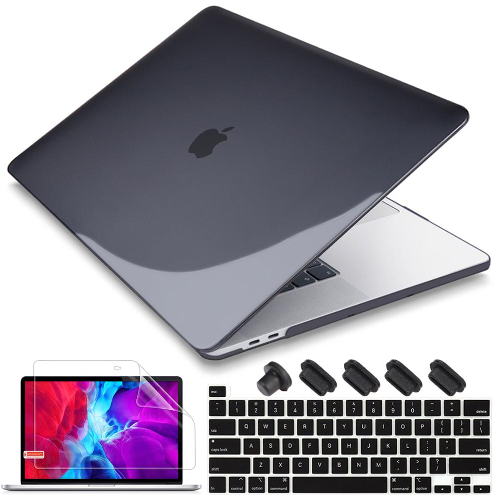 Screen protector Keyboard cover Hard Shell Case for Macbook Pro 16 inch with Touch Bar A2141: Crystal Black