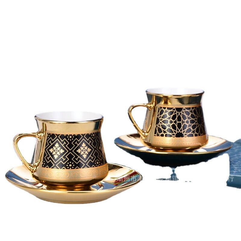 6 cups and 6 plates of ceramic cups box set European-style coffee cup hand-holding ceremony opening ceremony