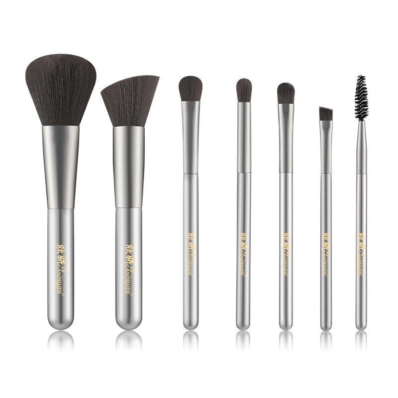 Xinyan øyenskygge makeup børste sett grønn foundation blending eyeliner øyenvippe øye oem skjønnhetsverktøy sett de brochas maquillaje: Sølv