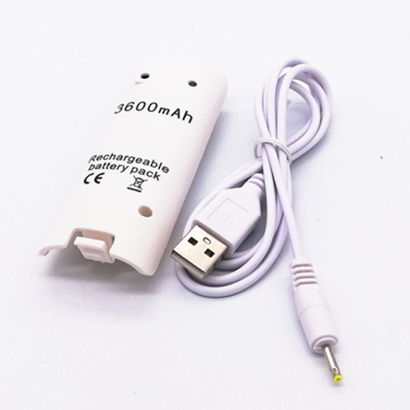 2 uds. De batería recargable de 3600mAh para mando de Nintendo Wii, baterías externas de alta capacidad con Cable de carga USB
