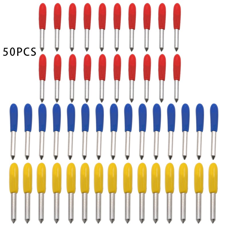 30/45/60 Degrees Roland Cricut Plotter Blade Knife Cutter Blades Vinyl Cutter Offset Knife Blade for Carving Tool Milling Cutter: 50PCS Mixed