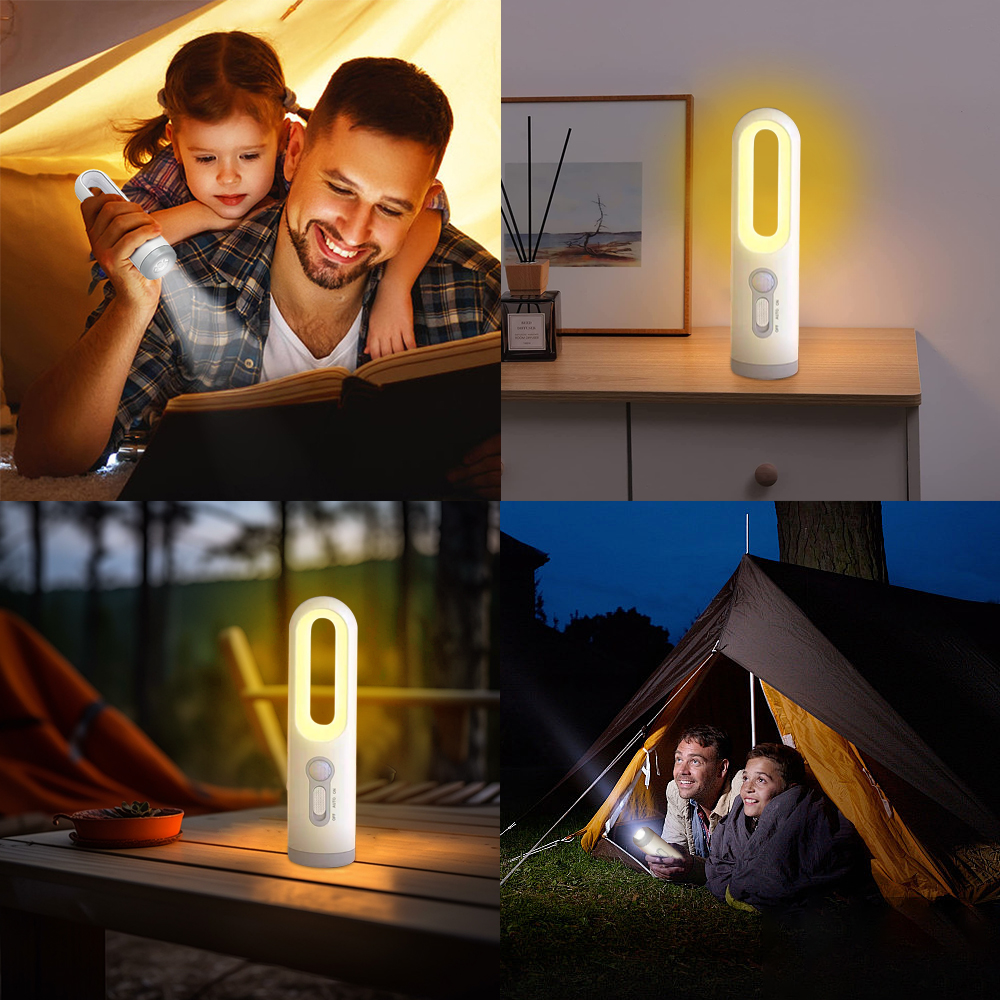2-in-1 LED-zaklamp Campinglamp Oplaadbare bewegingssensor Draagbaar nachtlampje Handig en veelzijdig leeslampje