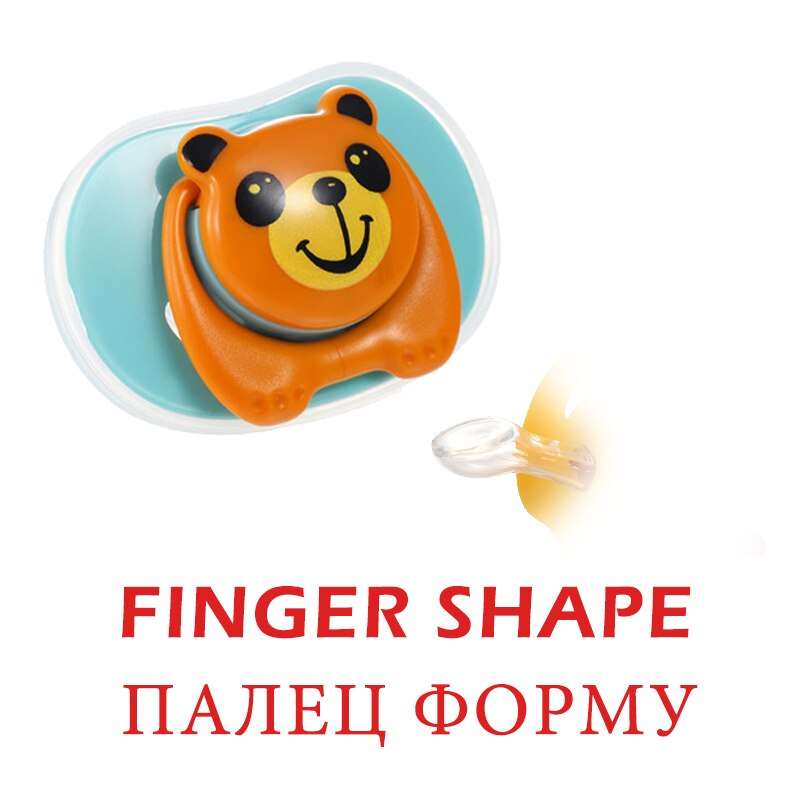 Baby Dieren Fopspeen Pasgeboren Fopspeen 2 Vorm Siliconen Tepel Vinger Stijl Mooie Fopspeen 4 Kiezen Enkel Geladen Voor Baby: Bear Finger Shape