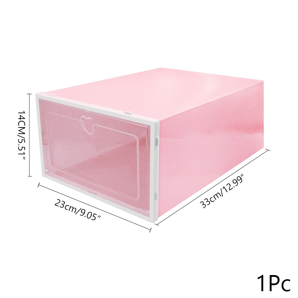 1Pc Opvouwbare Clear Schoenen Opbergdoos Schoenendoos Lade Organizer Huishoudelijke Diy Schoenendoos Lade Divider Thuis Opslag Stapelen: 33x23x14cm pink
