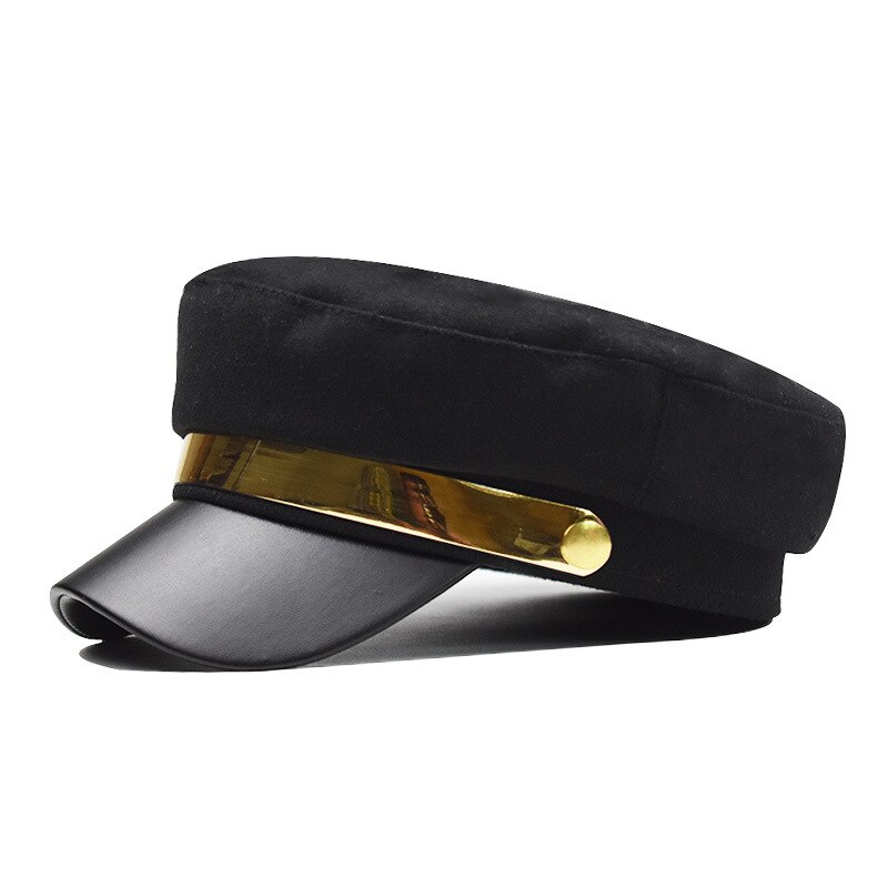 Boina de para mujer, sombrero octogonal de metal con visera, sombrero de pintor retro británico, gorros de para mujer, Otoño e Invierno