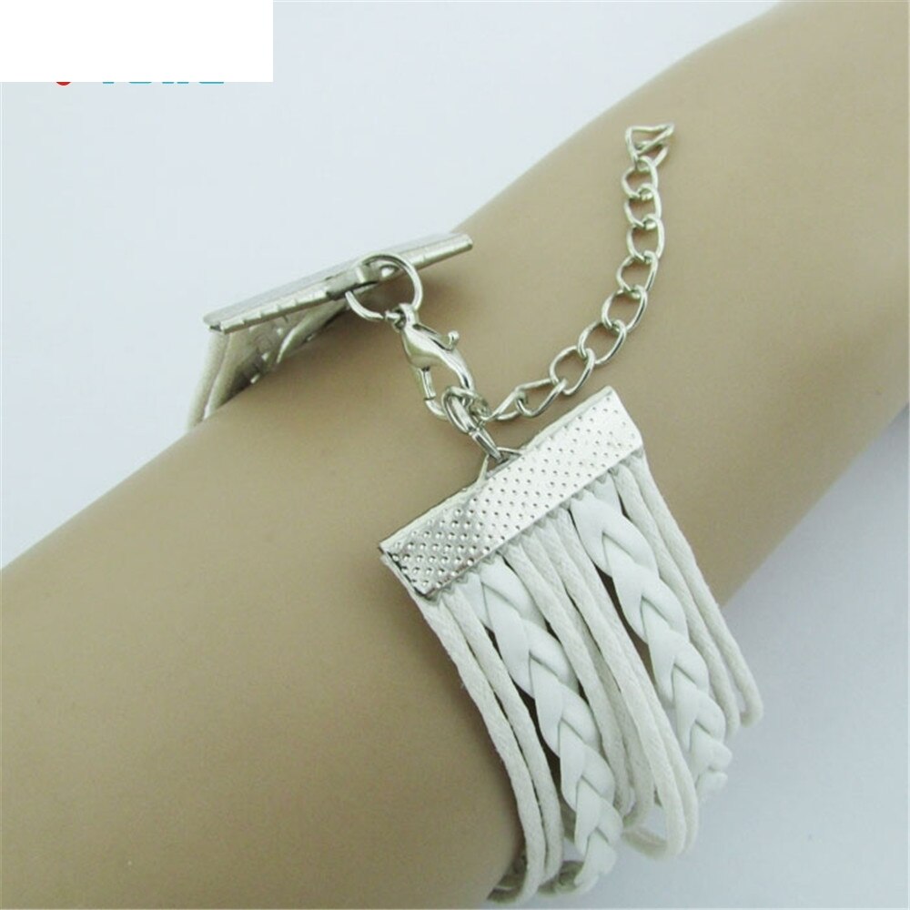 OTOKY 1pc Infinity LOVE Heart Eiffel Tower Friendship Leather Charm Bracelet For Mar28