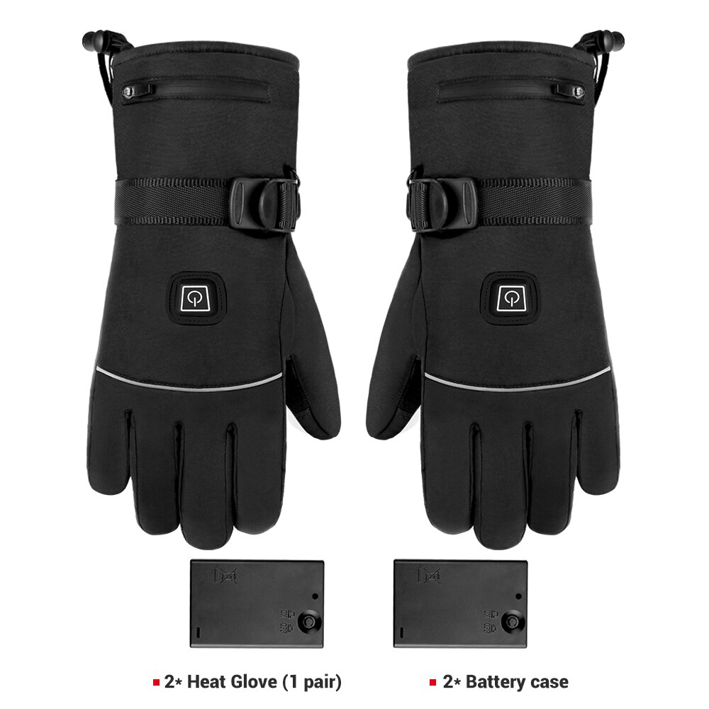 Winter motorhandschoenen, verwarmde handschoenen, waterdichte motorhandschoenen, usb elektrische verwarmde handschoenen met accu voor skiën: A2 zonder batterij