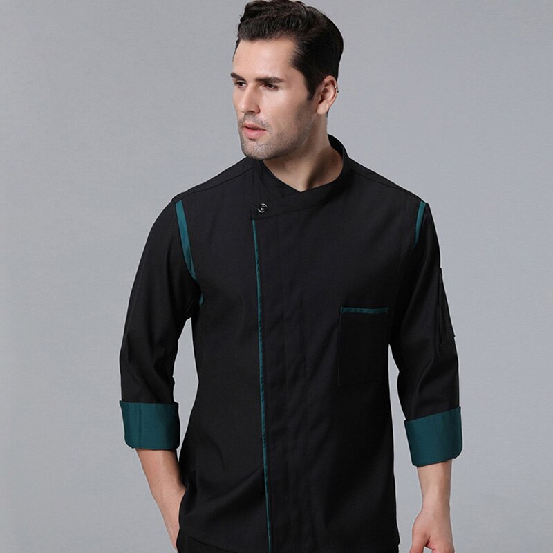 Long Sleeve Chef Clothes Uniform Restaurant Kitchen Cooking Chef Coat Waiter Work Jackets Professid Dress Chef Jacket chef works: Green / XL