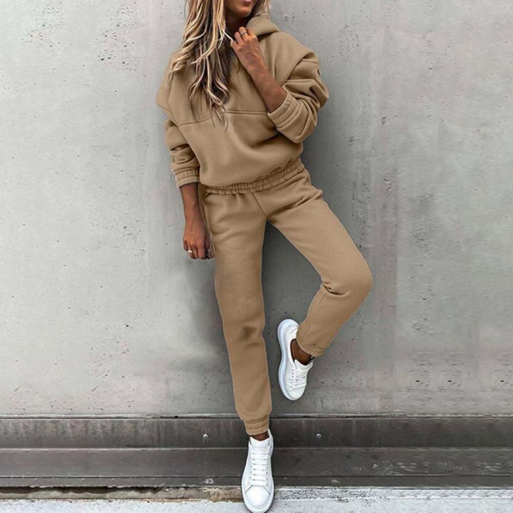 Conjunto de ropa deportiva para mujer, traje de chándal con cordón en la cintura, cálido, resistente al desgaste, 1 unidad