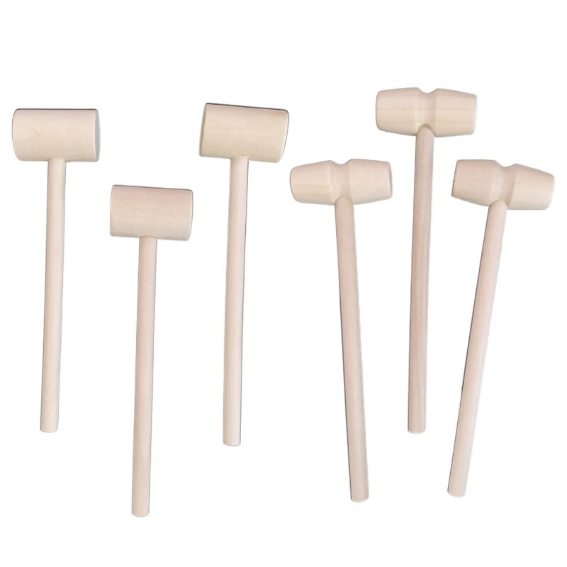 10Pcs Mini Houten Hamer Mallet Beukende Speelgoed Kloppend Hamer Speelgoed Voor Kinderen F3ME