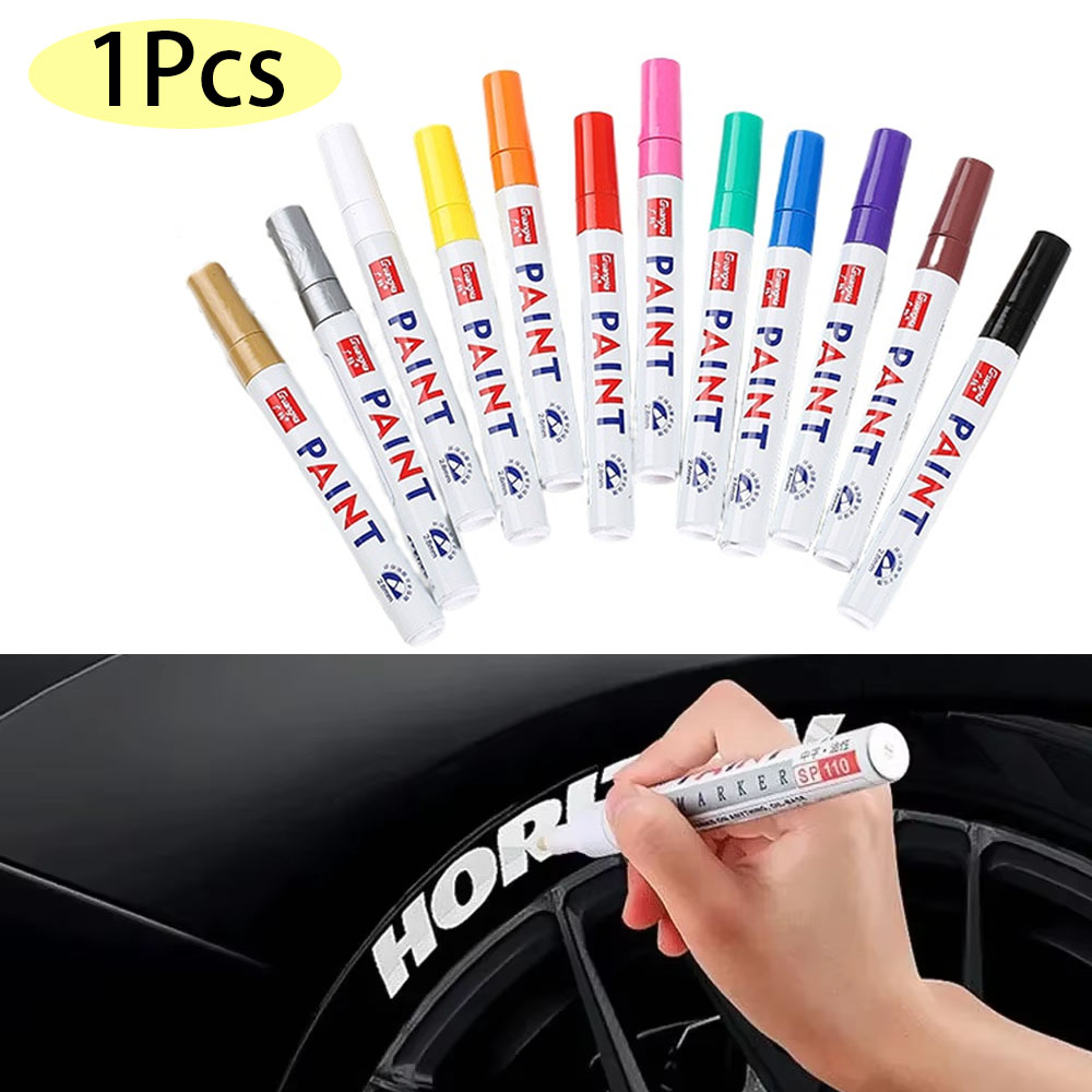Caneta de pintura de carro à prova dwaterproof água roda de carro pneu pintura oleosa marca caneta auto borracha pneu piso cd metal marcador de pintura permanente