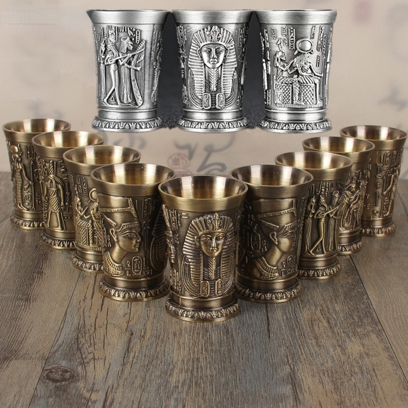 40Ml Metaallegering Creatieve Oude Egypte Borrelglas Bar Drinkware Accessoires Metalen Vintage Egyptische Wijnglas