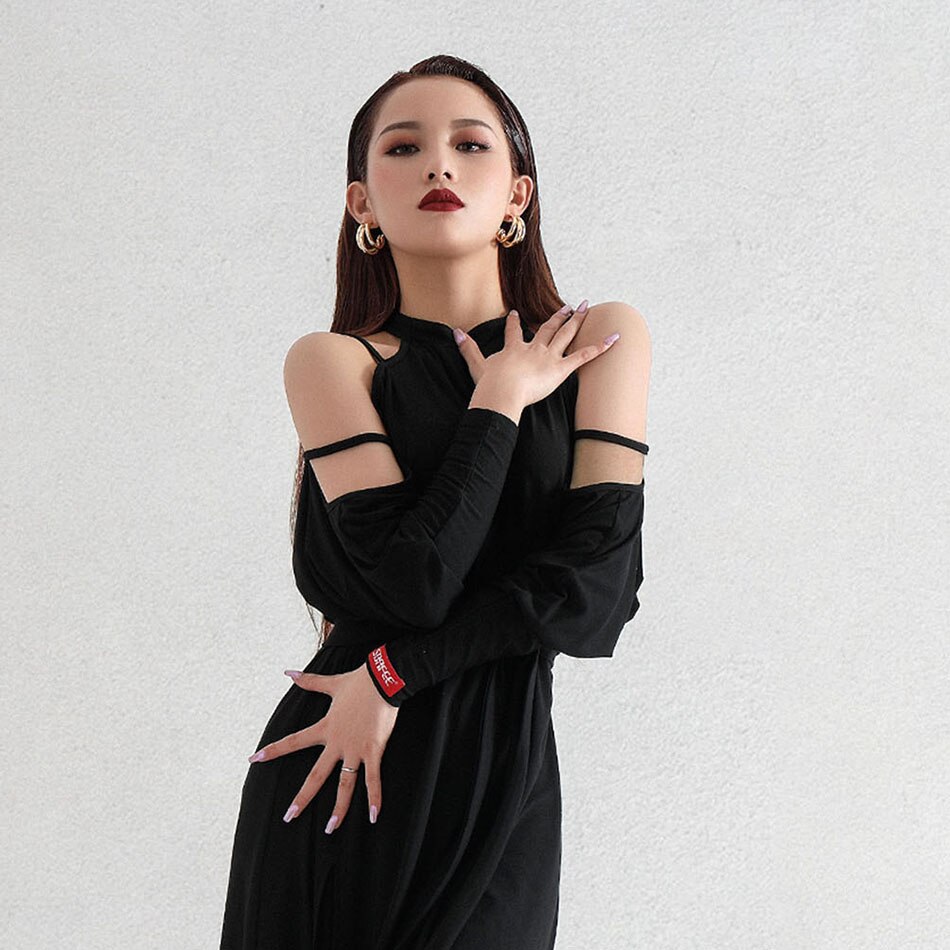 Bare Shoulder and Callor Latin Dance Dress Women Dancing Performance Dress Ballroom Samba Tango L9698
