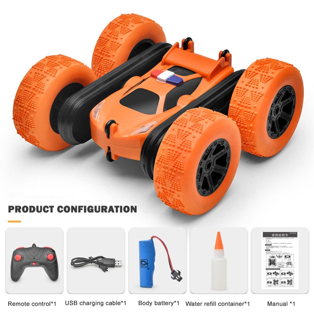 Dubbelzijdig Afstandsbediening Stunt Rc Auto Spray Kinderen Opladen Anti-Fall Tipping Emmer 2.4G 360-graden Rotatie Outdoor Speelgoed