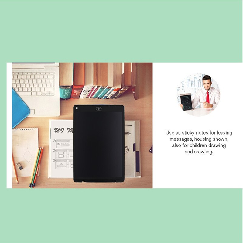 12 Inch Lcd E-Schrijver Tablet Schrijven Tekening Memo Bericht Zwart Boogie Board
